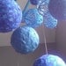 Blue Yarn & Fabric Ball Baby Mobile - SALE