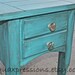 Cancun Blue Side, End Table /Nightstand/ Distressed Glazed Furniture /Decorative Knobs/ Distressed Bedroom Furniture /Tv Stand