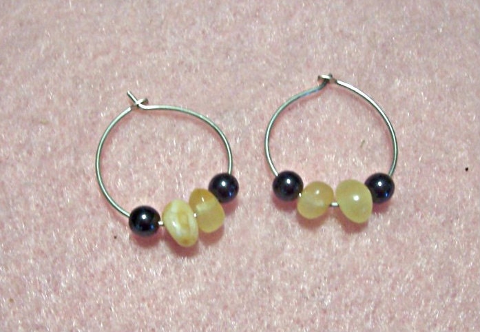 Hematite Hoop Earrings