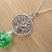 Tree of Life Green Crackle Glass Fried Marble Necklace