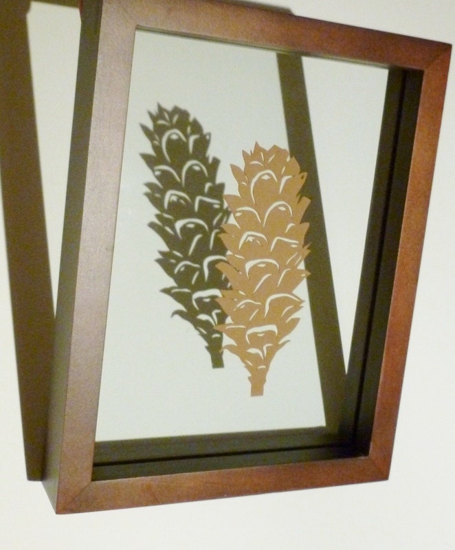 Pine Cone - Framed Papercut