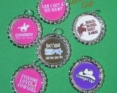 Cowgirl Wine Glass or Cocktail Charms