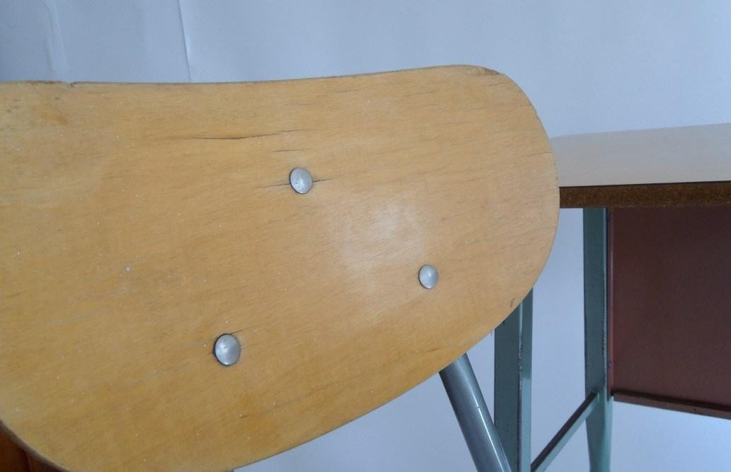 SALE 15% Off. K - 4 Retro Mid Century School Desk and Chair. Turquoise/Teal and Pink. Eames Era.