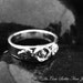 Recycled Fine Silver Rose Wedding Band Engagement Ring Diamnond Alternative