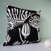 Decorative black and white pillow cover / pillowcase / accent pillow cover / cushion cover - modern flowers 20 x 20 inches