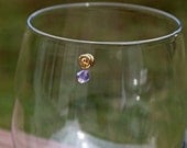 Wine Glass Charms, Magnetic Glass Identifiers, Swarovski Crystal Glass Markers, Set of Six Glass Identifiers
