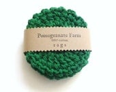 Crochet Coasters - Scrubbies - Green - Set of Four - pomegranatefarm