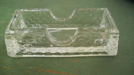 Antique Flat Panel Toothpick Holder Vintage Ornate Glass 1930s Kitchenware GVS team