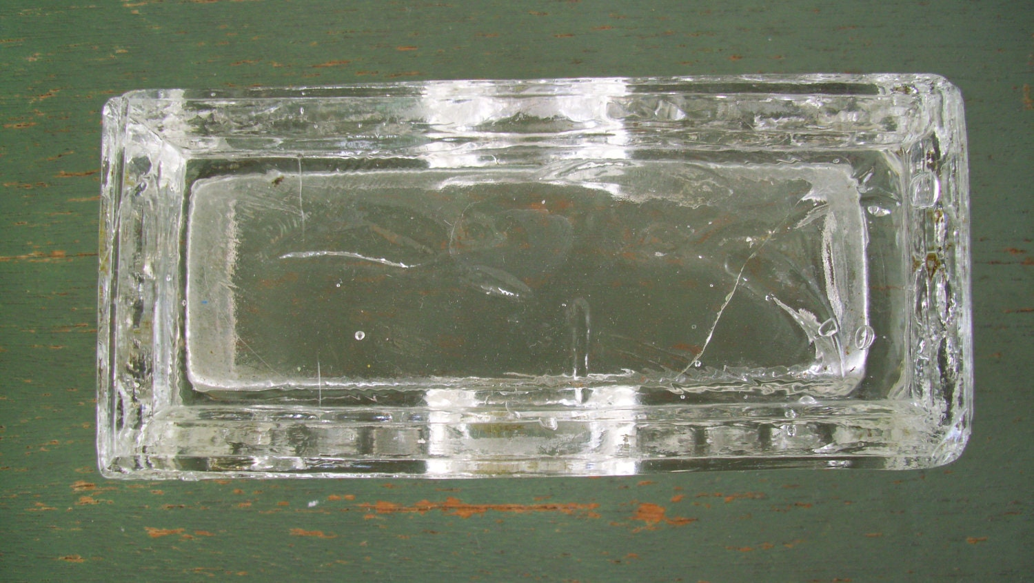 Antique Flat Panel Toothpick Holder Vintage Ornate Glass 1930s Kitchenware GVS team