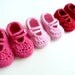 Mary Janes-Crochet Baby shoes-Baby booties-Baby girl shoes--ANY COLOR--0-3 months, 3-6 months, 6-9 months
