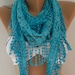 Fantastic Blue - Elegance Scarf Lace Scarf ...Feminine Scarf...