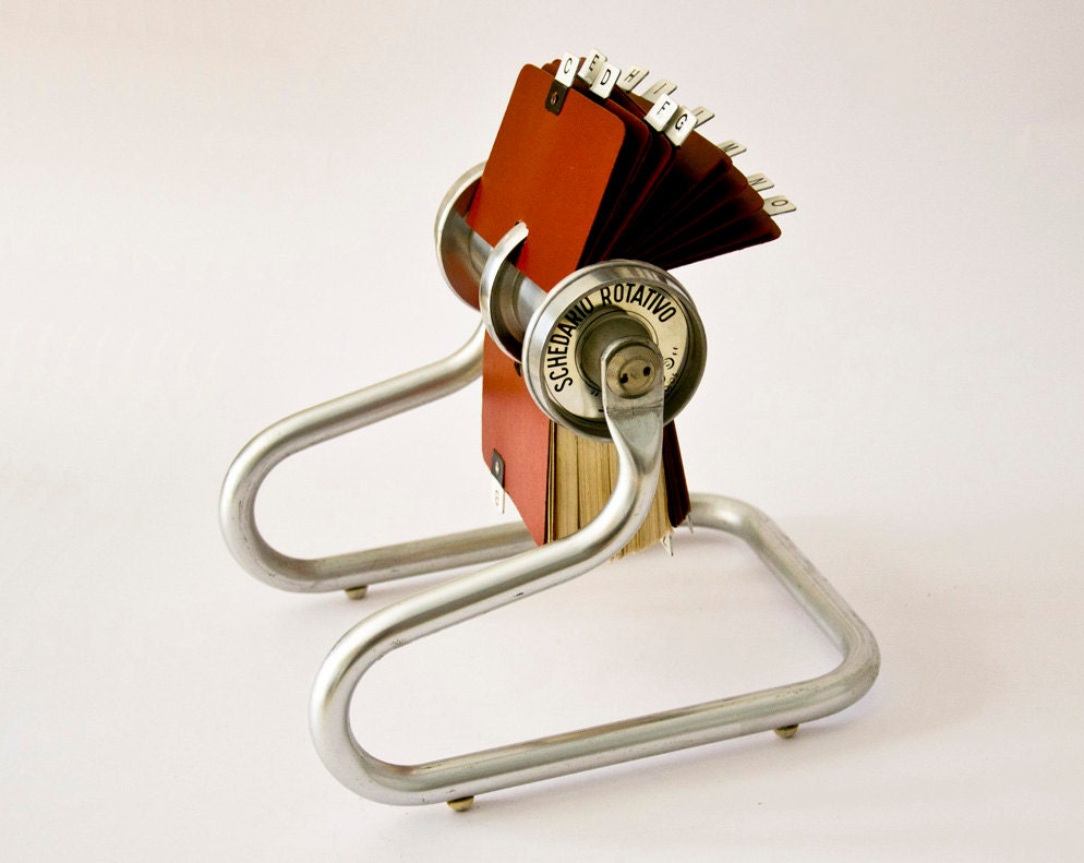 Original Vintage Italian Zeuss Index Card Holder