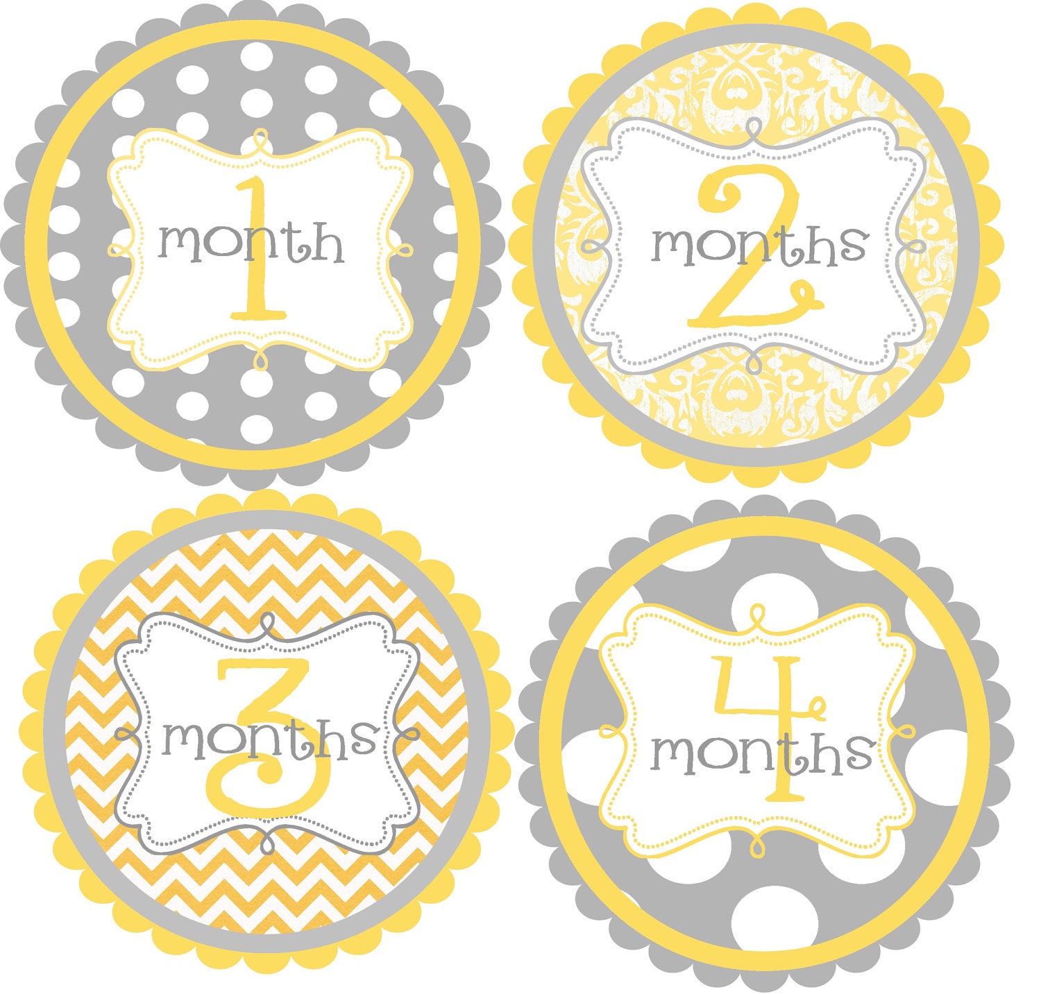 Monthly Baby Onesie Stickers-Baby Month Stickers-Great Baby Shower Gift- Just Born Sticker Included