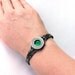 Thin Black Cuff Bracelet, Unisex Gothic Jewelry, Rocker Bracelet, Customizable, Green Jewelry, Thin Cuff Bracelet, Emerald Green Bracelet