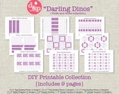 DIY Party Printable Darling Dinos in Violet Collection