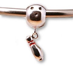 Bowling Bowler Ball Pin Sterling Silver European Charm Bead