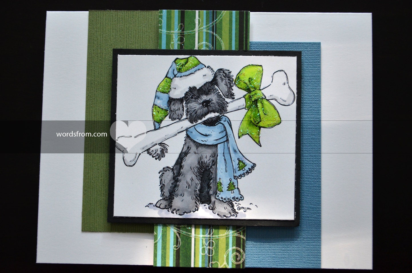 Dog with present Il_570xn