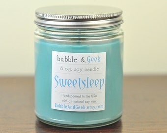 Sweetsleep Soy Candle - 8 oz. jar - bergamot, lily, woods