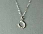 Lucky Horseshoe Necklace, 925 Sterling Silver, Modern, Simple, Pretty, Everyday Wear Jewelry
