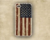 Patriotic Iphone cover - Case for Iphone - USA flag, vintage look patriotic smartphone case,  Iphone 5 case, Iphone 4 case (9777)
