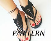 PDF crochet pattern,DIY tutorial, Barefoot Sandals, Nude shoes, Foot jewelry, Wedding, Victorian Lace, Sexy, Lolita, Yoga, Anklet
