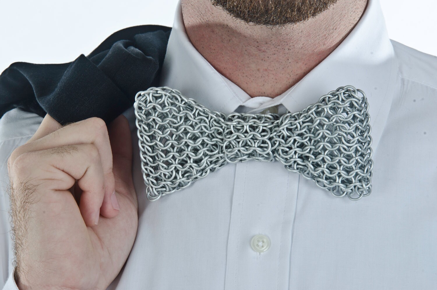 Chainmail Bow Tie Silver by MarcisChainDesigns on Etsy