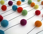 Rainbow Felt Ball Garland - 35 felt balls, 3 metres