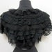 Early 90s Betsy Johnson Shrug - Beaded with Black Lace - Goth Lolita Noir Elegant Playful Formal