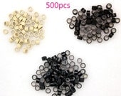 500 Silicone Micro Links Rings Beads for Feather and Hair Extensions (3 COLORS) ,Mixed Colors Available
