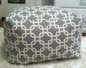 More Colors- 18" Pouf Ottoman Floor Pillow Square - Premier Prints Grey White Gotcha