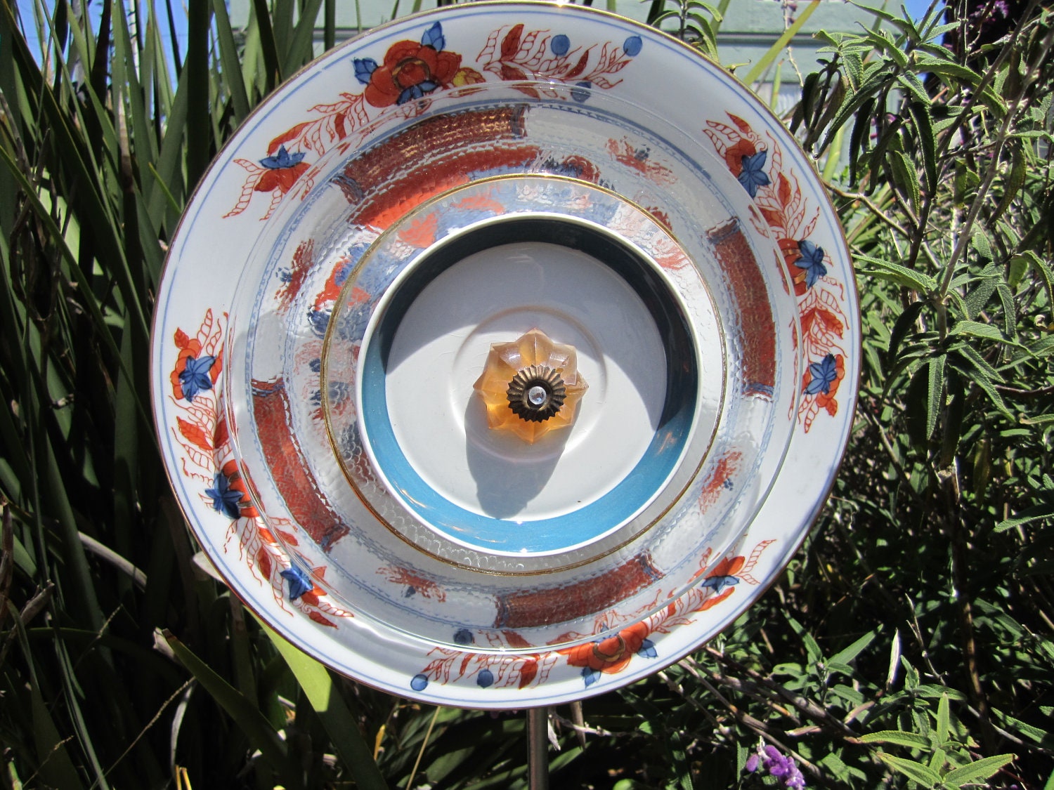 Marigold Glass Ceramic Flower Garden Plate