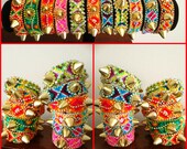 Fireworks - Handwoven, diamante friendship bracelets embellished with aurora borealis crystals and spikes