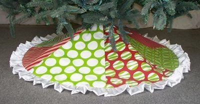 Christmas Tree Skirt - Mixed Multi-Panel-Holiday Decor- Trim A Tree-Polka Dots-Home Decor - TheSassyGator
