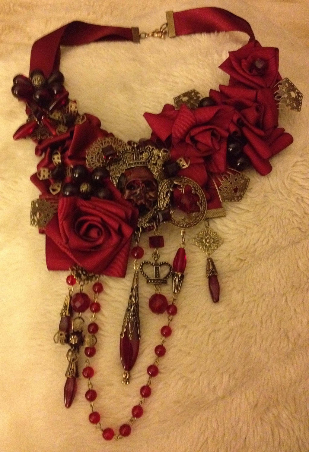 Queen of Roses Steampunk necklace