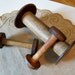 Three Antique Industrial Wooden Textile Spools Bobbins for Crafts & Display Home Decor Repurposing Projects Candlesticks