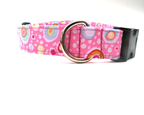 Pink Dog Collar Riverstone Sm Med Lg