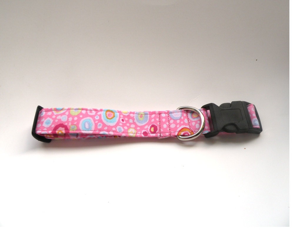 Pink Dog Collar Riverstone Sm Med Lg