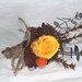 Autumn Wedding, Woodland Wedding, Rustic Wedding Grooms Boutonniere with Preserved Yellow Rose and Rustic Foliage 132