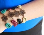 Antique Flower Brass Bracelet