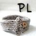 Knitted and crocheted gray hue double layered neck warmer scarf by PL wear