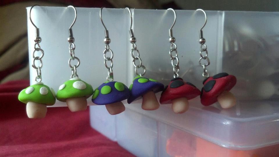 One Set of Mushroom Earrings