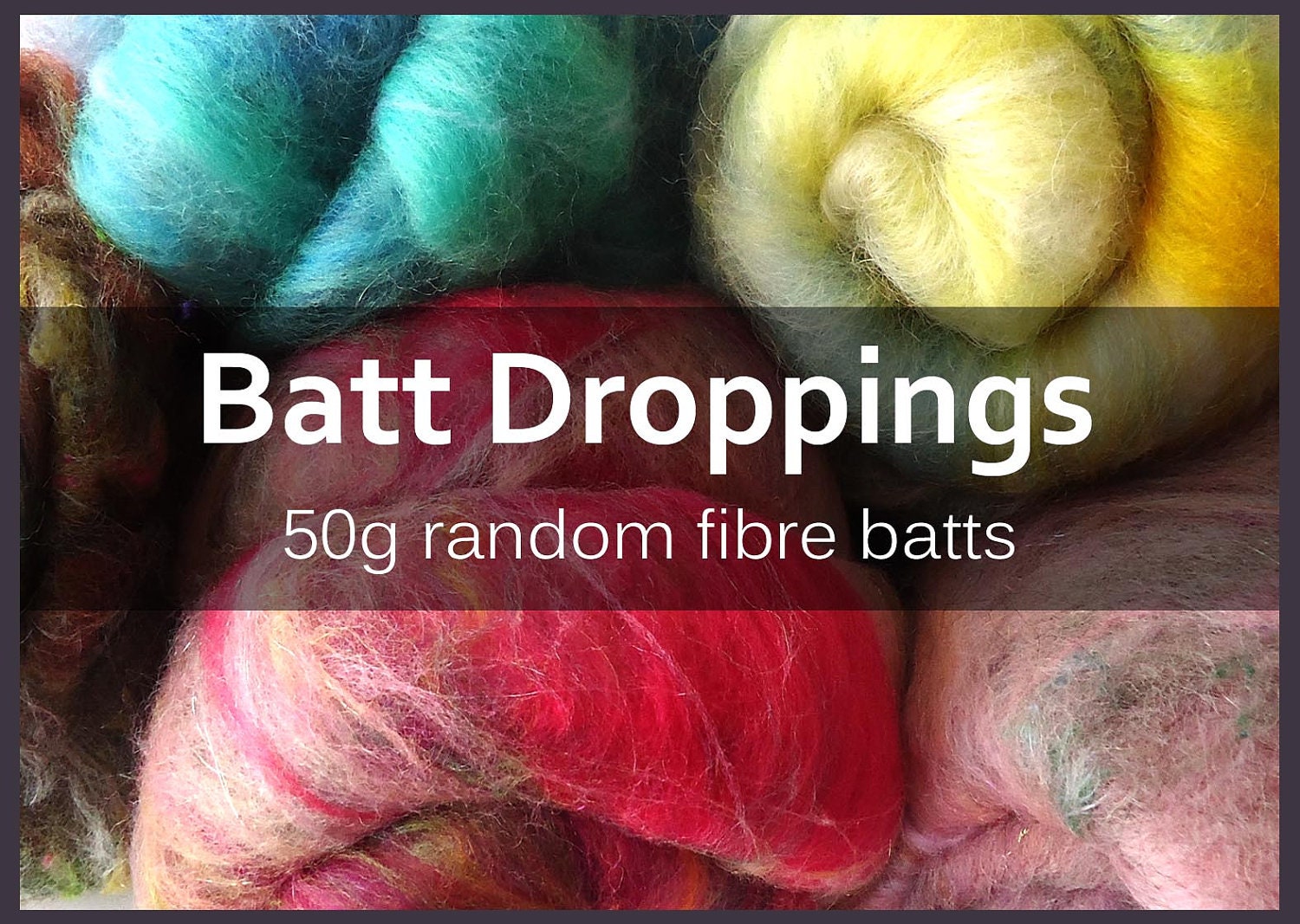 spinning Batt - 50g - 1.7oz - Lucky Dip - Random Fibre Batts - BATT DROPPINGS - spinning - felting