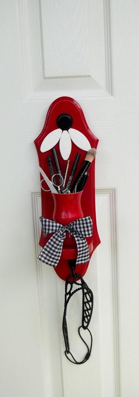 Candle Holder Makeup Brush Holder Toothbrush Holder Kitchen Utensil Holder Upcycled Wooden Candle Holder