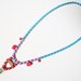 SUPER HUGE SALE used to be 30 Vintage 1950s One Of a Kind Hand Painted Neon Red, Blue & Purple Rhinestone Necklace-Extender Available