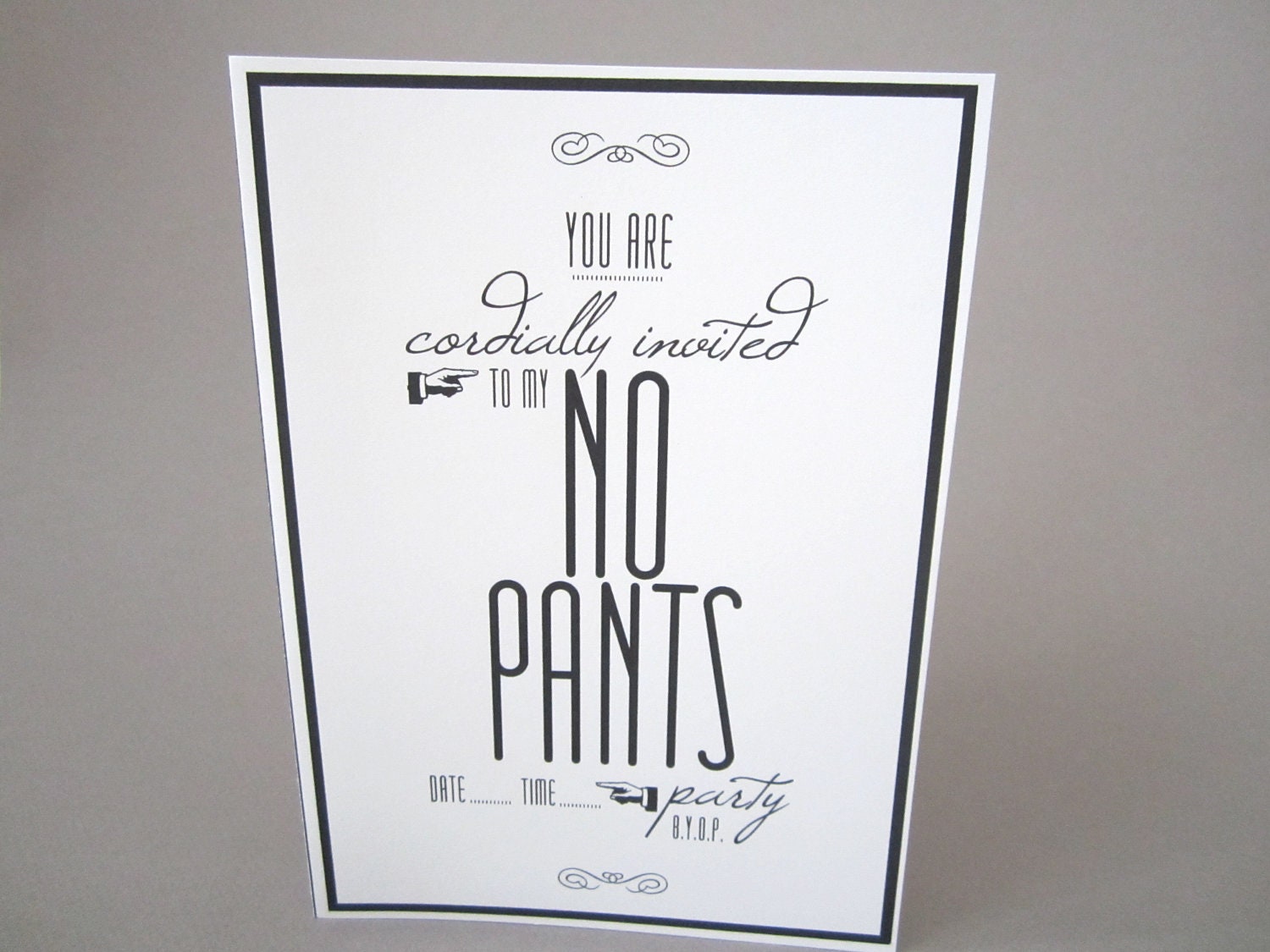 Funny Card, Sexy card- "No Pants Party"