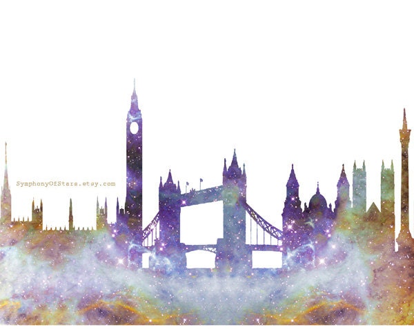 London Skyline Travel Galaxy Universe Fine Art Print