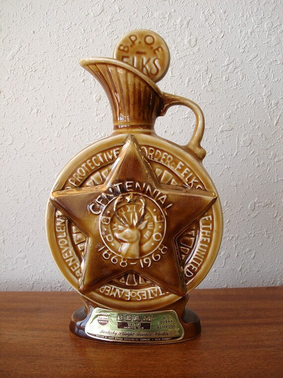 Vintage Jim Beam 1968 Decanter Elks B P O E Centennial