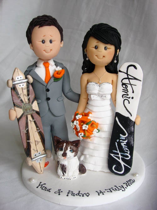 Personalised bride and groom wedding cake topper-Taking orders for August 20, 2013 onwards Only- Fully booked through up till mid Aug 2013