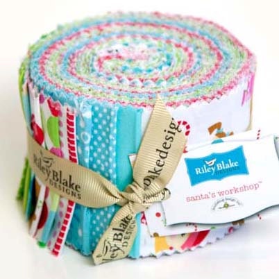 Santa's Workshop Rolie Polie/Jelly Roll-Riley Blake Fabric