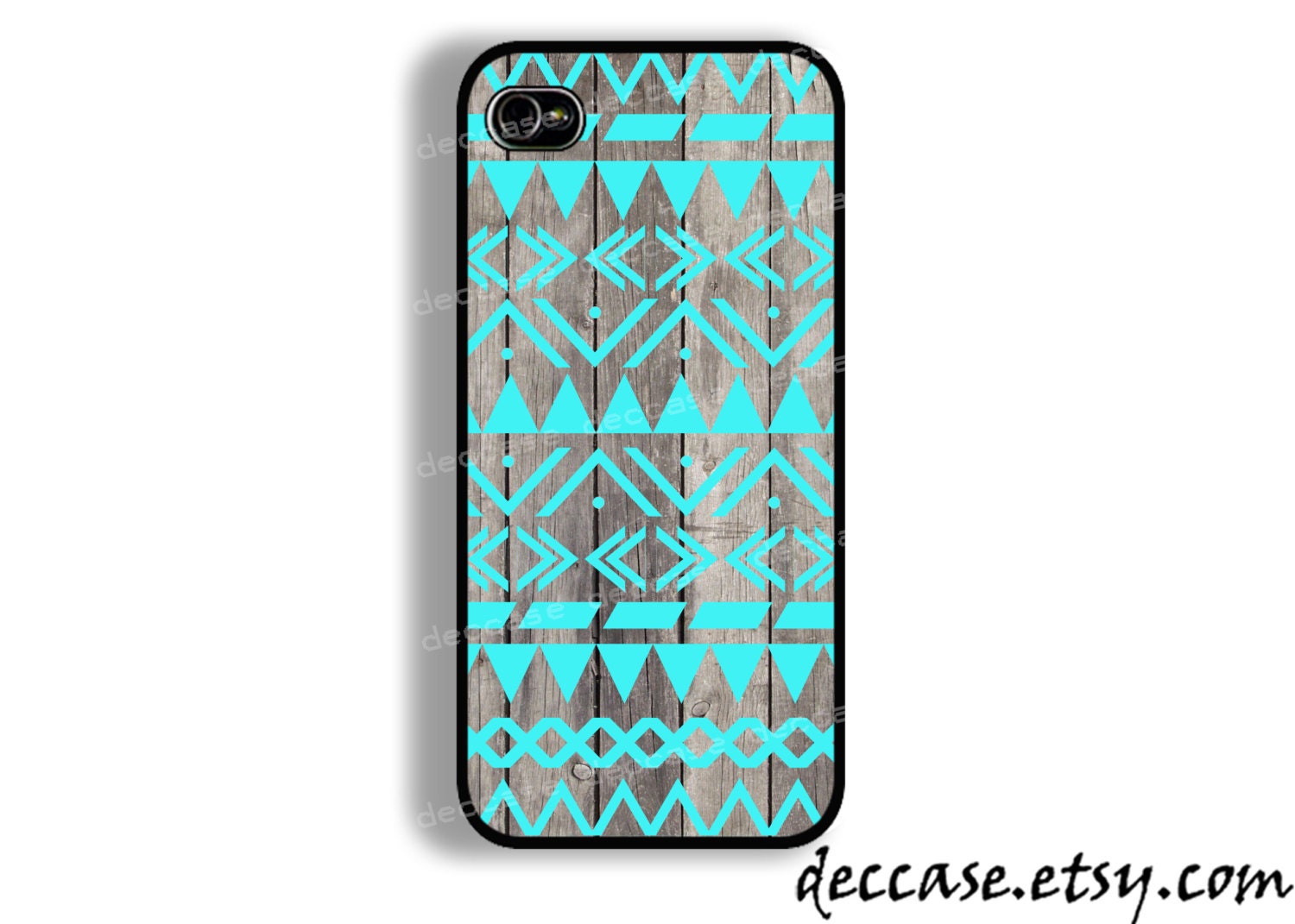 IPHONE 5 CASE dark wood with mint AZTEC Native tribal iPhone 4 case iPhone 4S case iPhone case Hard Plastic Case Soft Rubber Case